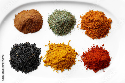 Plate with mix of different spices