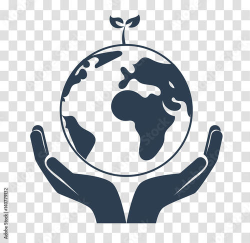 silhouette concept of saving the earth