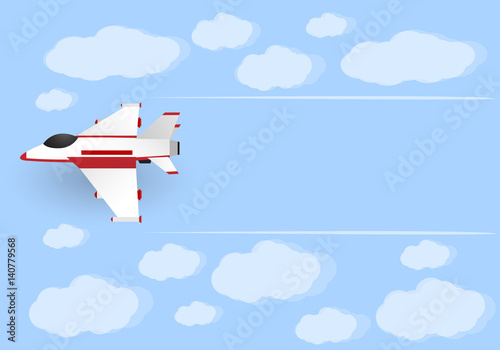 Fighter plane with cloud , Blank space