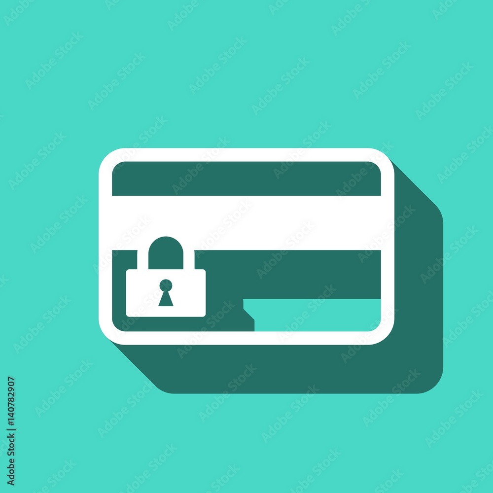 card credit lock icon stock vector illustration flat design