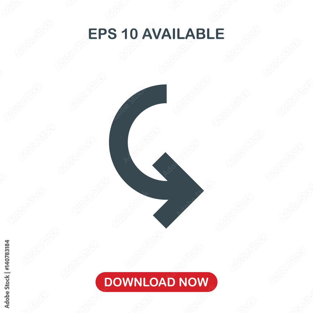 Rounded right arrow icon vector Rounded right arrow icon vector