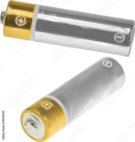 illustration wth gold and silver batteries