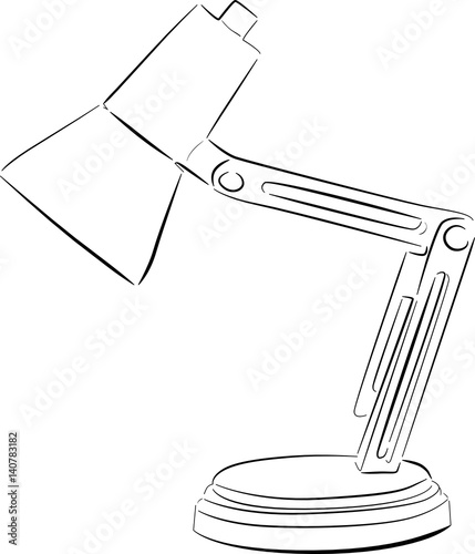 small electric lamp sketch isolated on white