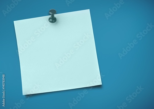 Composite image of Sticky Note against blue background