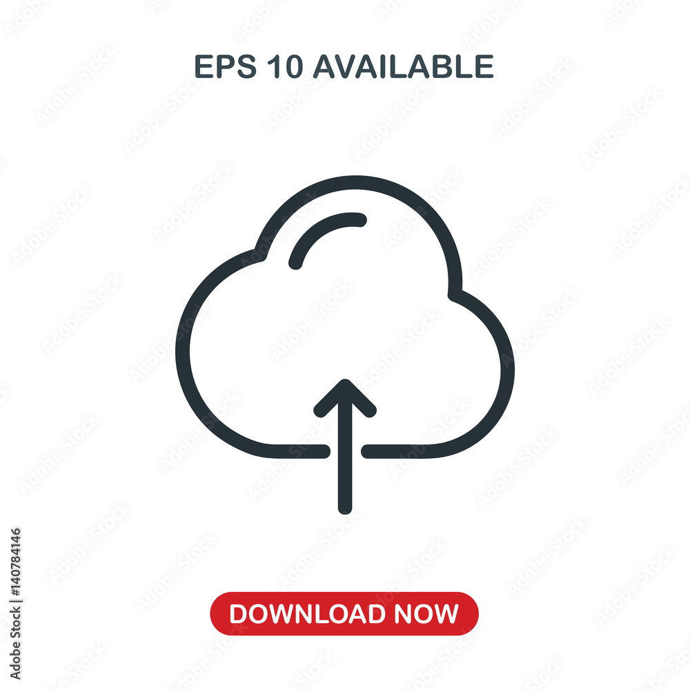 Upload cloud icon vector