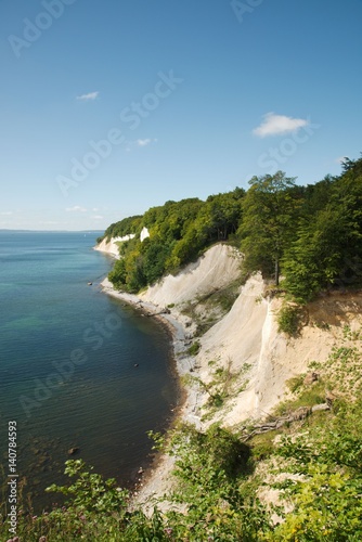 Chalk cliffs and the Baltic Sea at Jasmund National Park of Ruegen, Germany