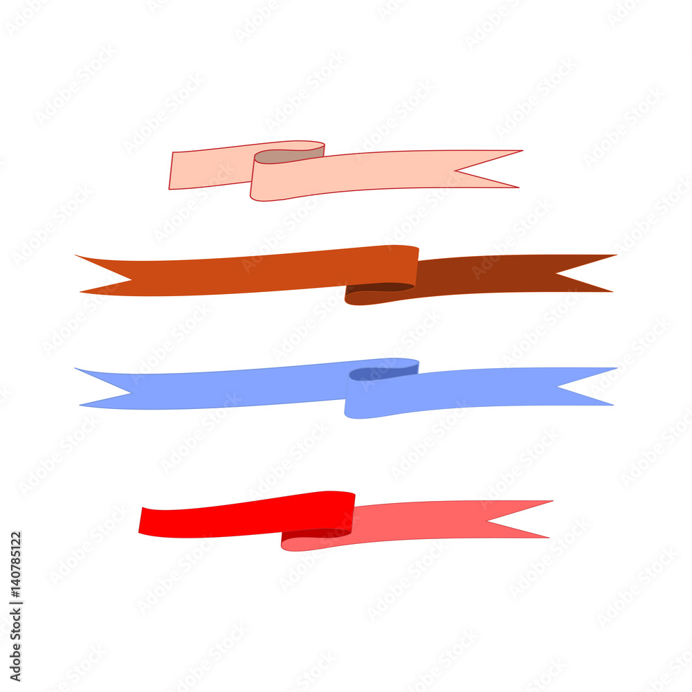 Flat ribbon color set