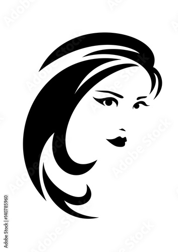 brunette woman with long hair vector design
