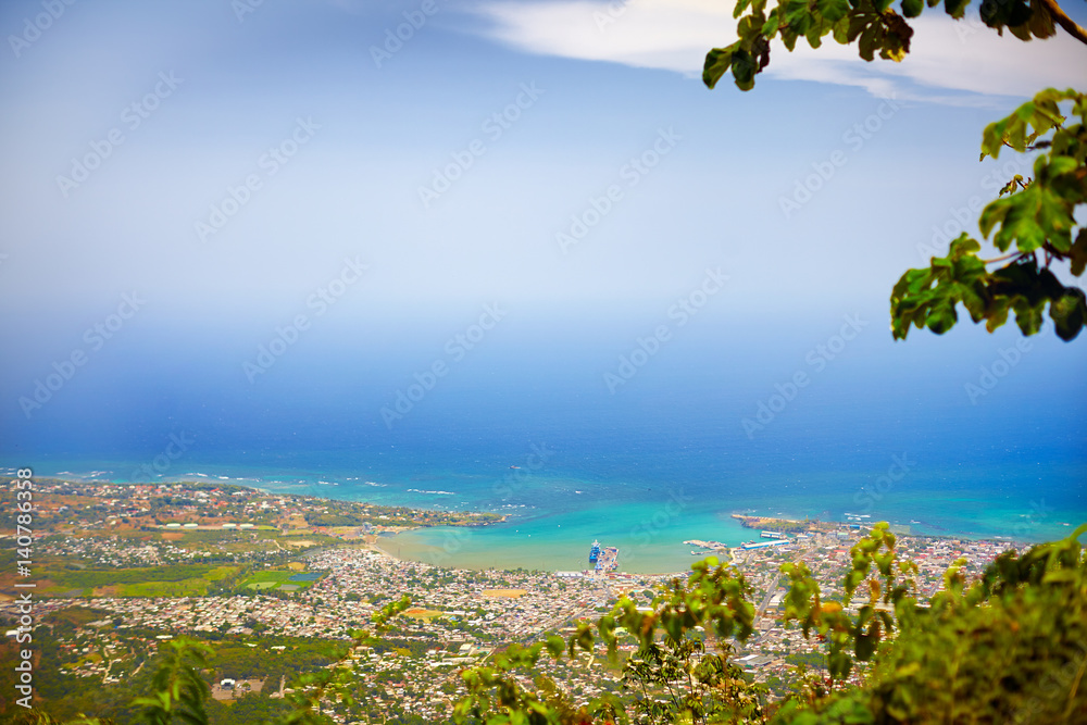 View on Puerto Plata city from the top of Pico Isabel de Torres