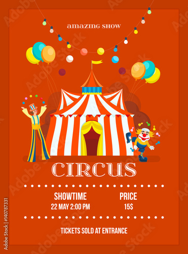 Invitation to the circus in the form of posters, decorated.