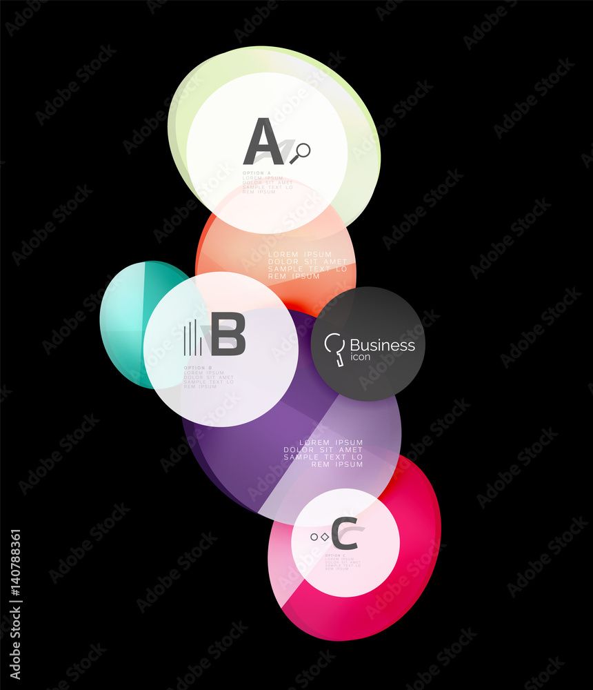 Glossy glass circle banner design template Glossy glass circle banner design template
