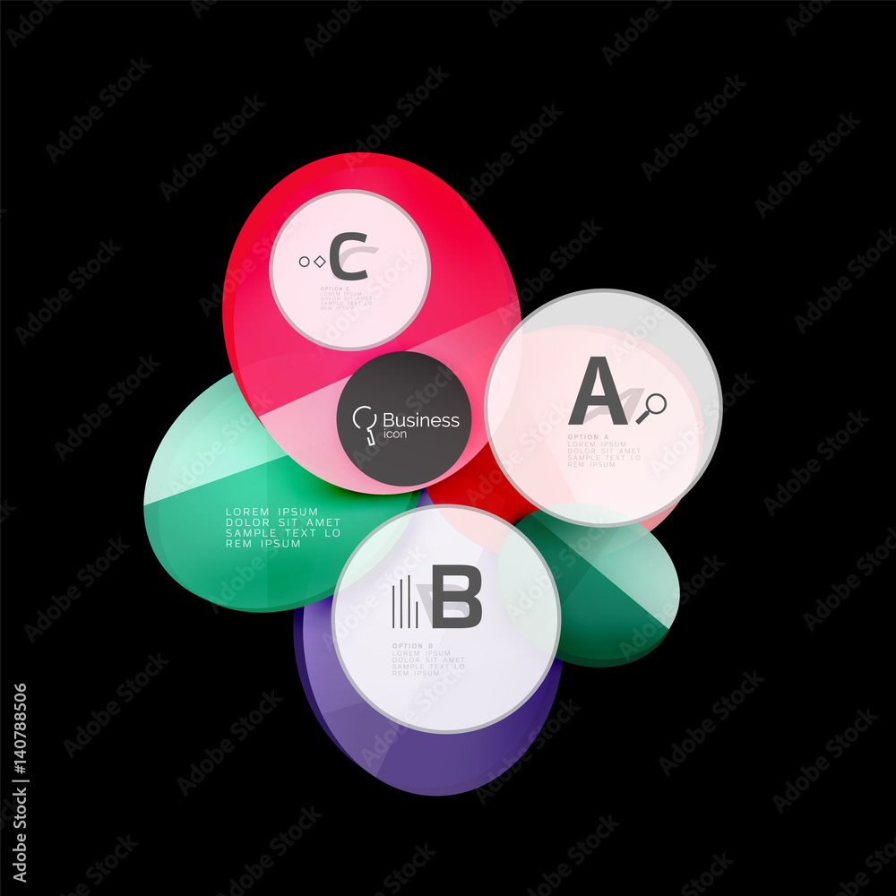Glossy glass circle banner design template Glossy glass circle banner design template