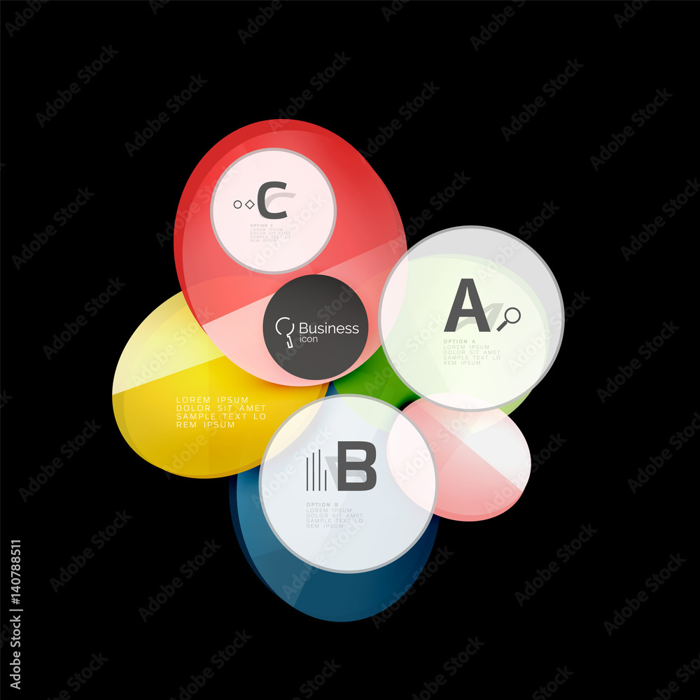 Glossy glass circle banner design template Glossy glass circle banner design template