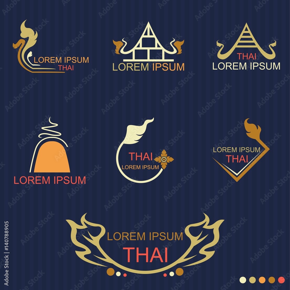 Naklejka premium Thai Style Logo - Vector