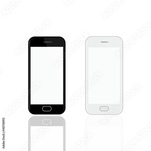 Realistic smartphones mockup. smartphones isolated on white background.