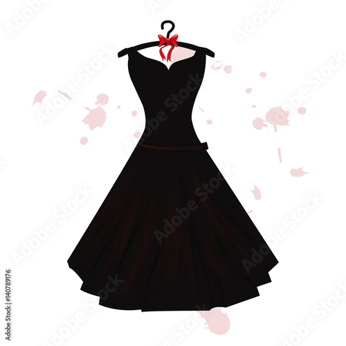 Black dress. Vector illustration