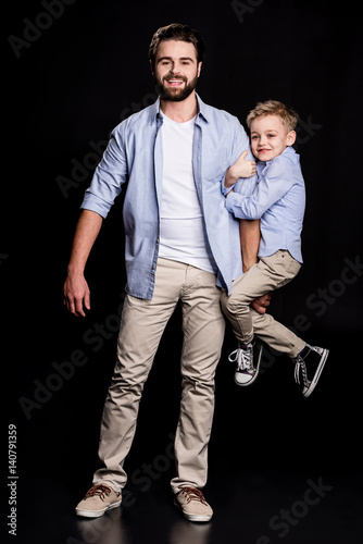 Young father and son