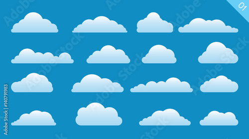 Vector design set of clouds in the sky