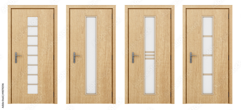 Obraz premium wooden door isolated on white background