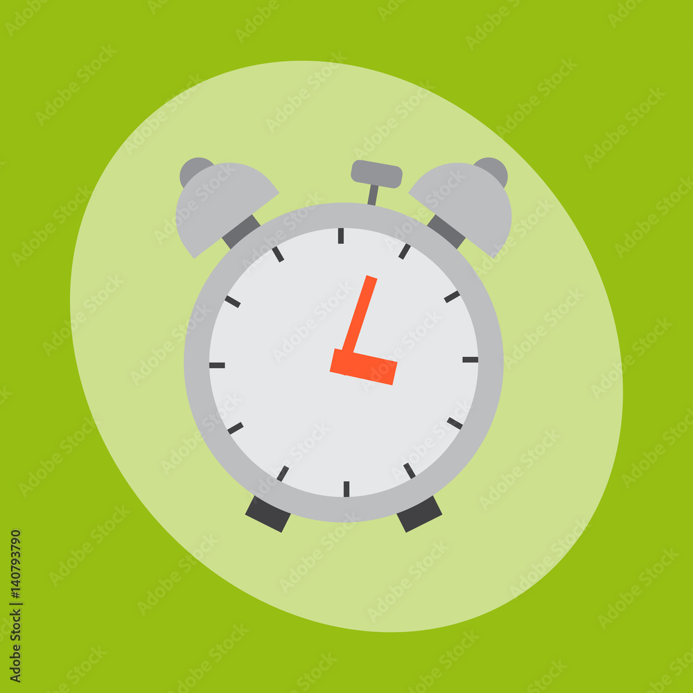 Alarm clock circle sign with chronometer pointer and deadline stopwatch speed office alarm timer minute watch vector illustration icon. Alarm clock circle sign with chronometer pointer and deadline stopwatch speed office alarm timer minute watch vector illustration icon.