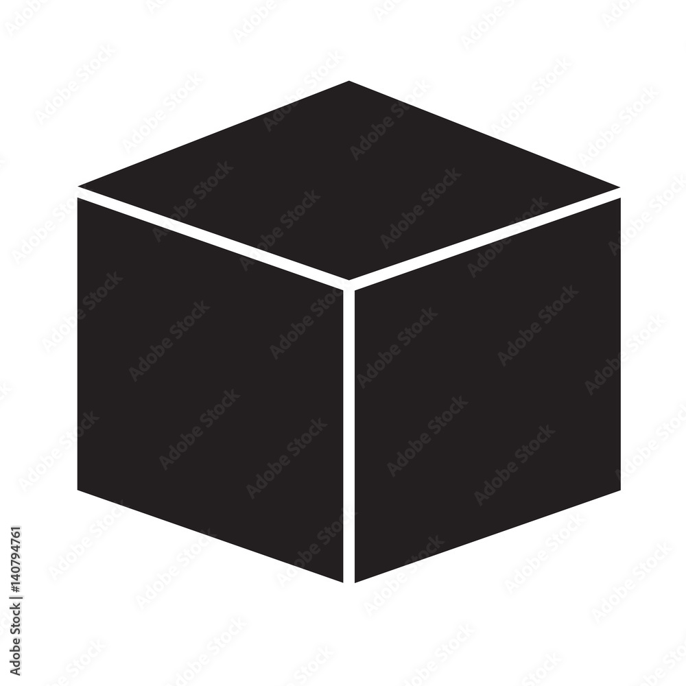cube icon on white background. cube sign.