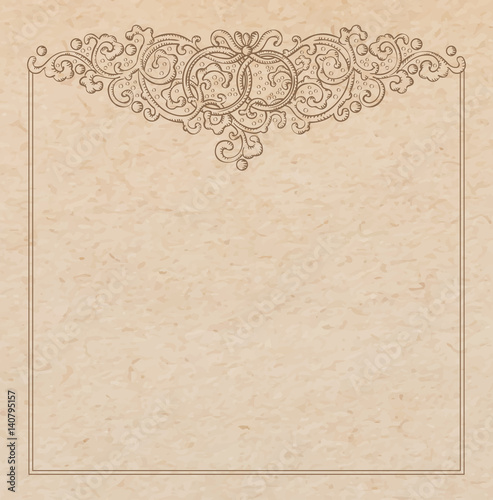 Paper cardboard with vintage frame