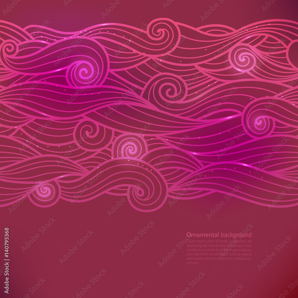 Vector glow background with wavy pattern