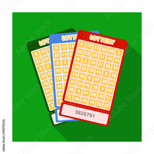 Lottery tickets. Chance to win the jackpot. Gambling in the casino.Kasino single icon in flat style vector symbol stock illustration.