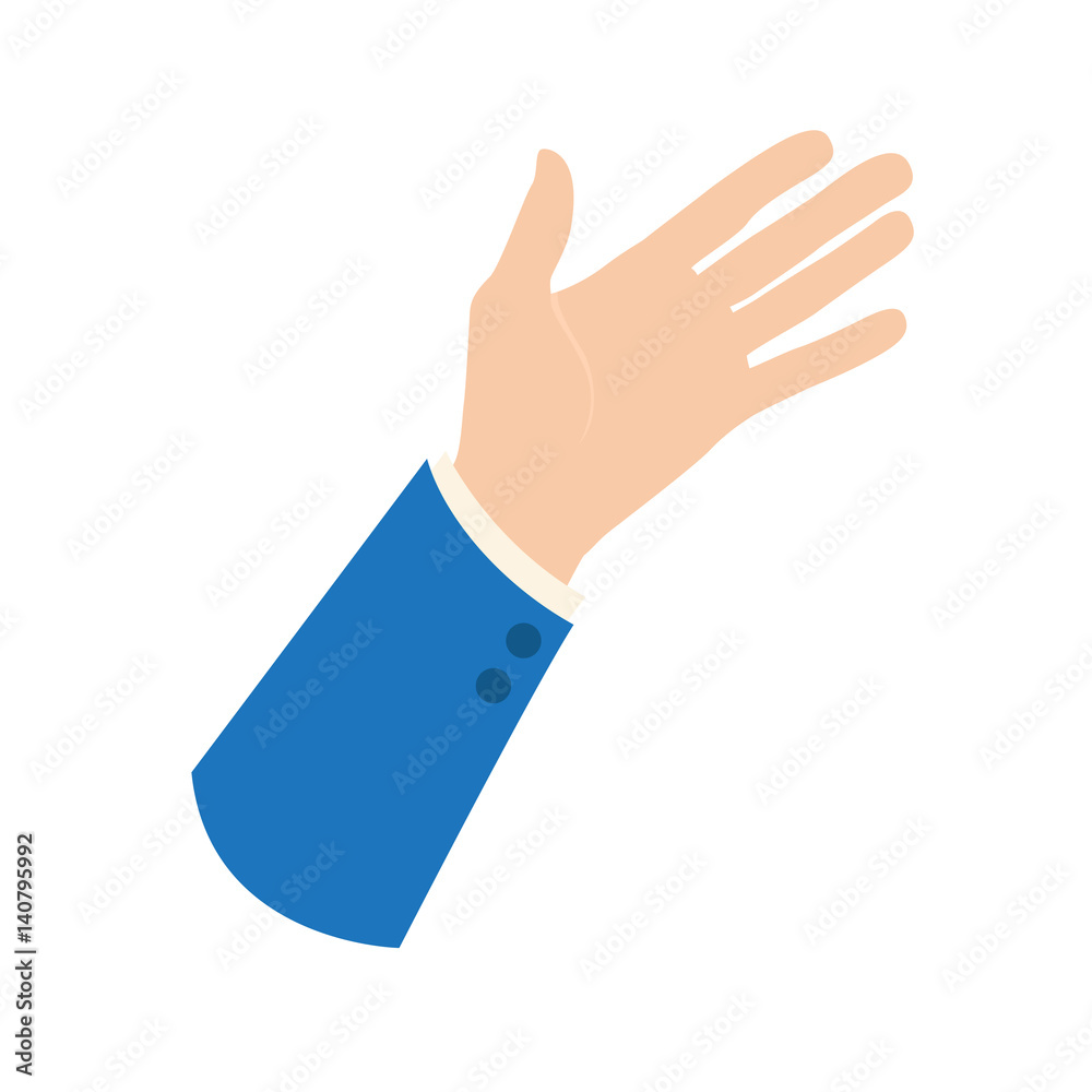 Vector businessman hand icon - presenting sign, opened palm up empty hand in business suit sleeve, isolated on white Vector businessman hand icon - presenting sign, opened palm up empty hand in business suit sleeve, isolated on white
