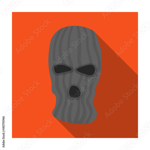 Mask to close the face of the offender from witnesses.Prison single icon in flat style vector symbol stock illustration.