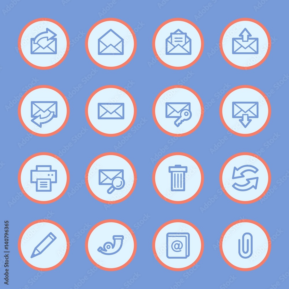 Email web icons set Email web icons set