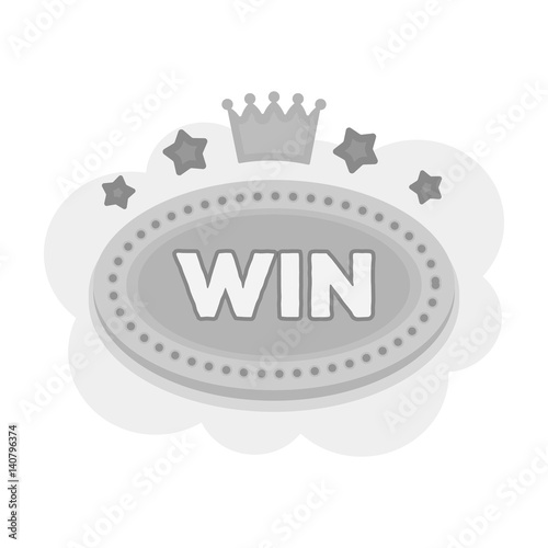 Emblem of the winner in the casino in the form of a cloud with the stars.Kasino single icon in monochrome style vector symbol stock illustration.