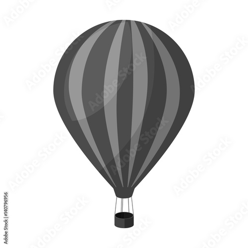 Air balloon for walking. Transport works on warm air. Transport single icon in monochrome style vector symbol stock illustration. photo