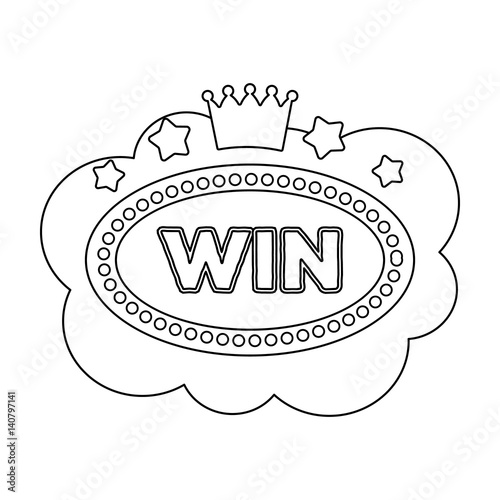 Emblem of the winner in the casino in the form of a cloud with the stars.Kasino single icon in outline style vector symbol stock illustration.