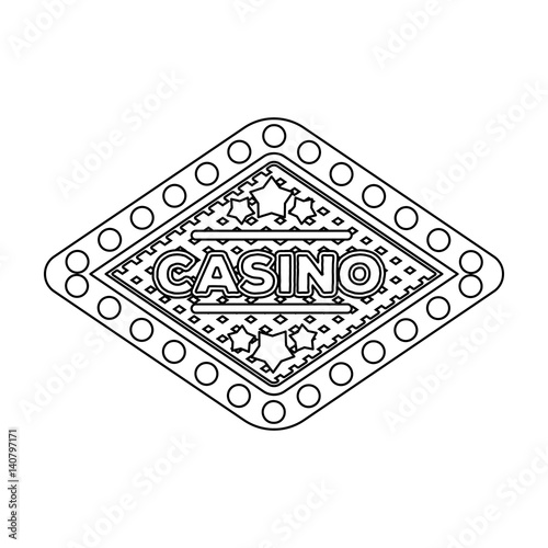 The emblem of the playing club with the inscription of the casino.Kasino single icon in outline style vector symbol stock illustration.