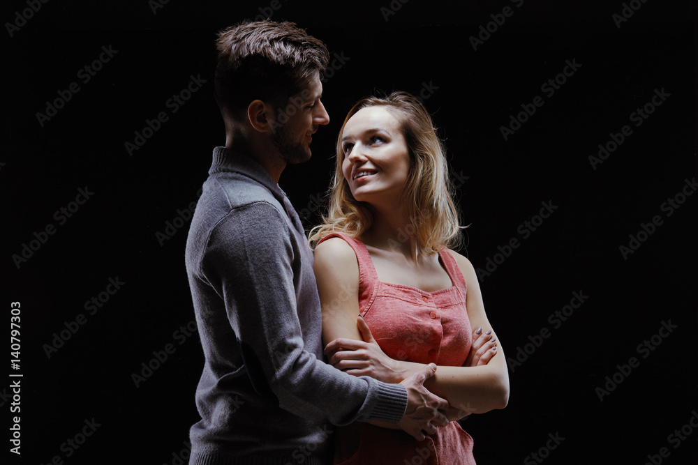 Woman looking at her boyfriend Woman looking at her boyfriend
