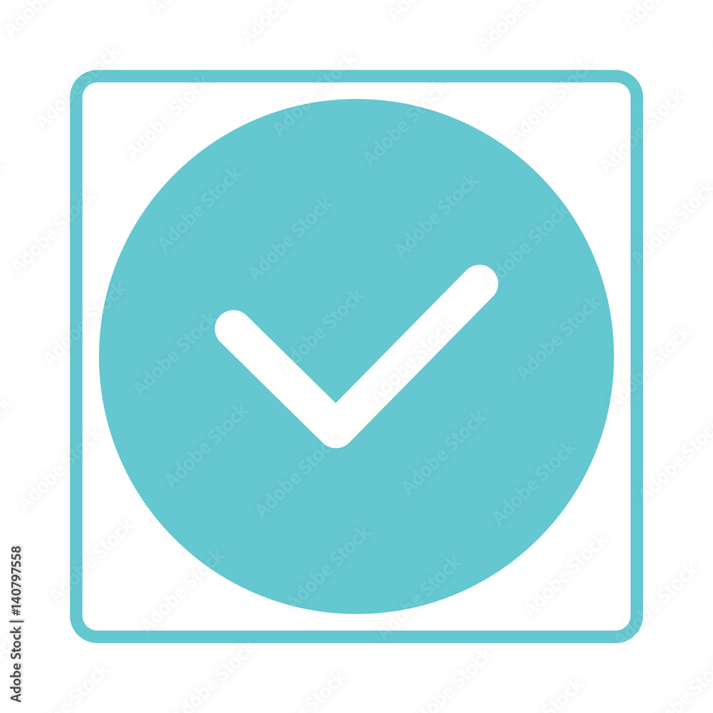 Check mark icon. Tick symbol in blue color. Yes, ok Check mark icon. Tick symbol in blue color. Yes, ok