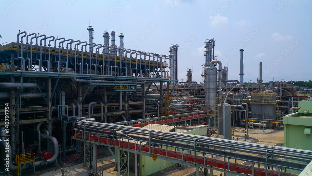 Industrial gas plant with clear sky Industrial gas plant with clear sky