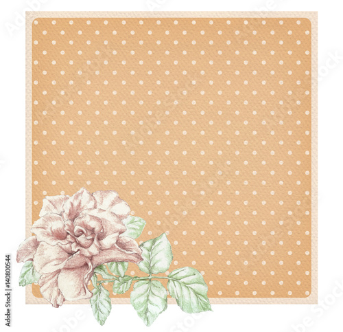 Dotted rose background with ros