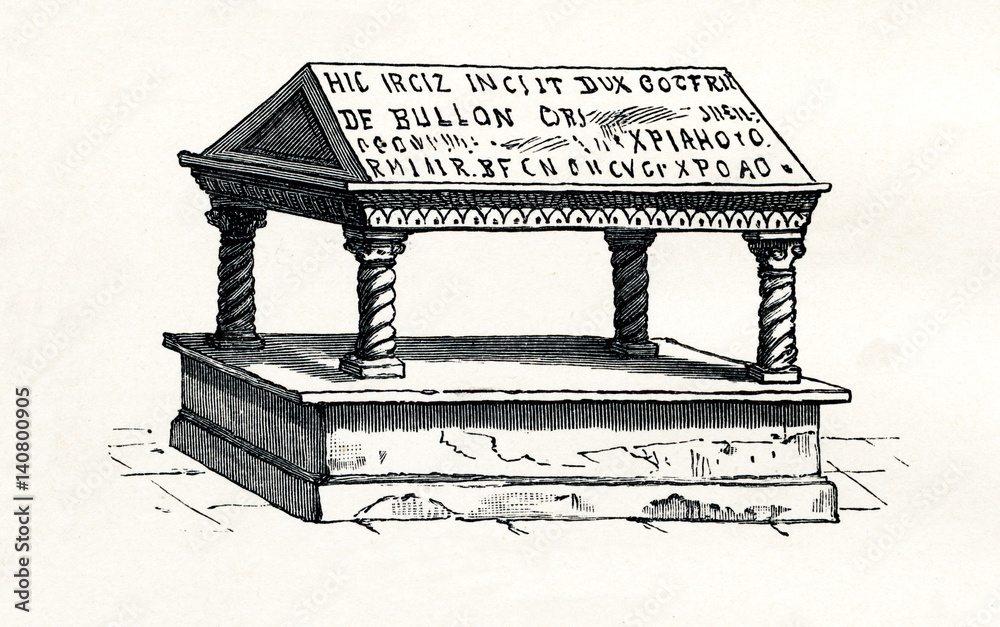Tomb of Godfrey of Bouillon (from Meyers Lexikon, 1895, 7/832/833