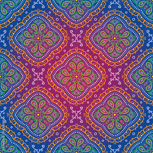 Seamless oriental paisley background