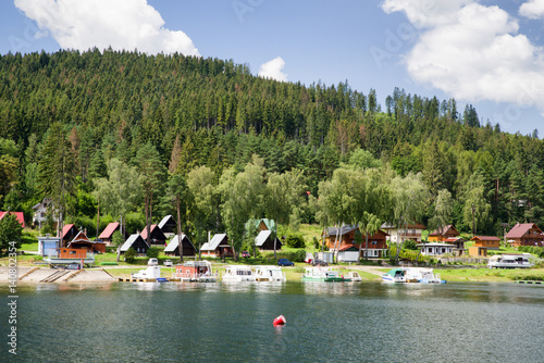 Cottage settlement on lake Oravska priehrada, Slovakia photo