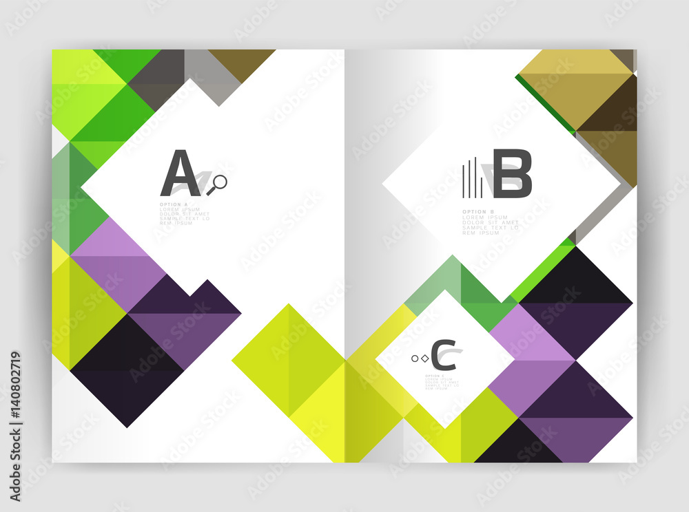 Minimalistic square brochure or leaflet business template Minimalistic square brochure or leaflet business template