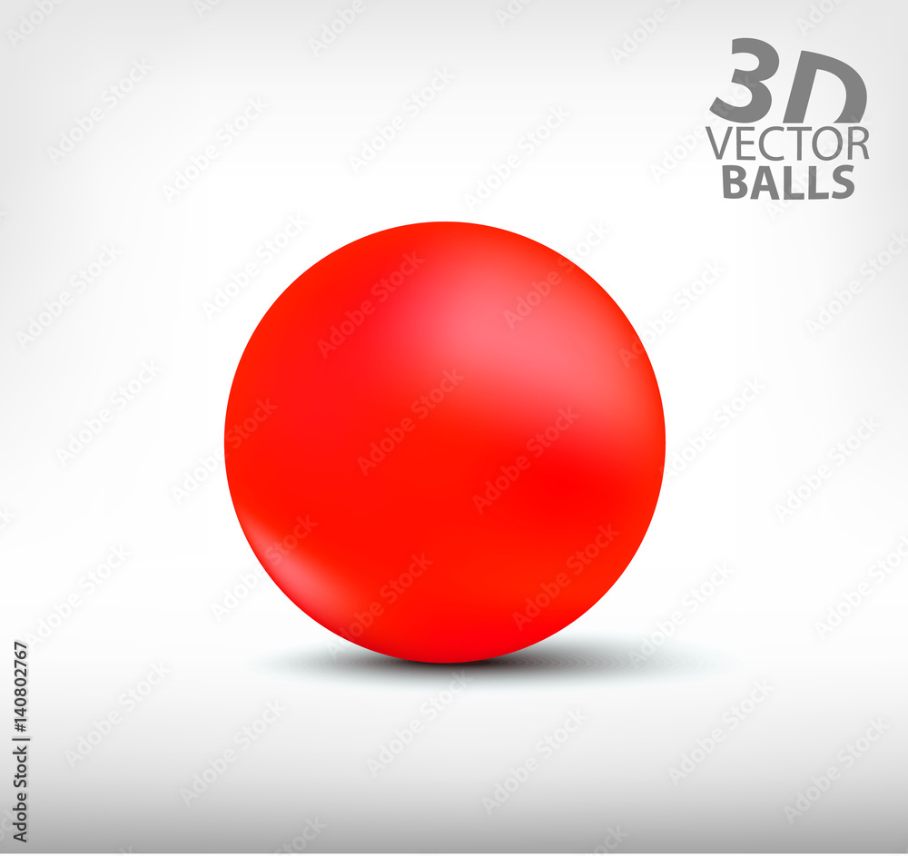 Red realistic sphere single. 3D vector balls
Red realistic sphere single. 3D vector balls