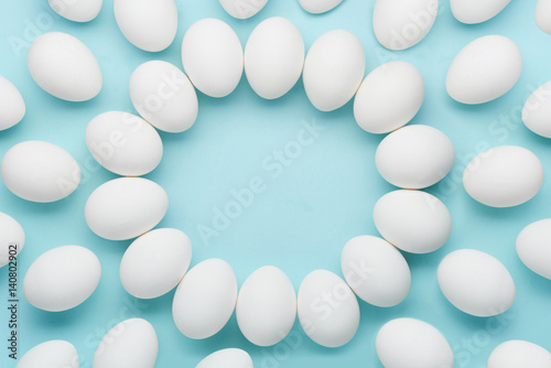 White eggs pattern on mint color