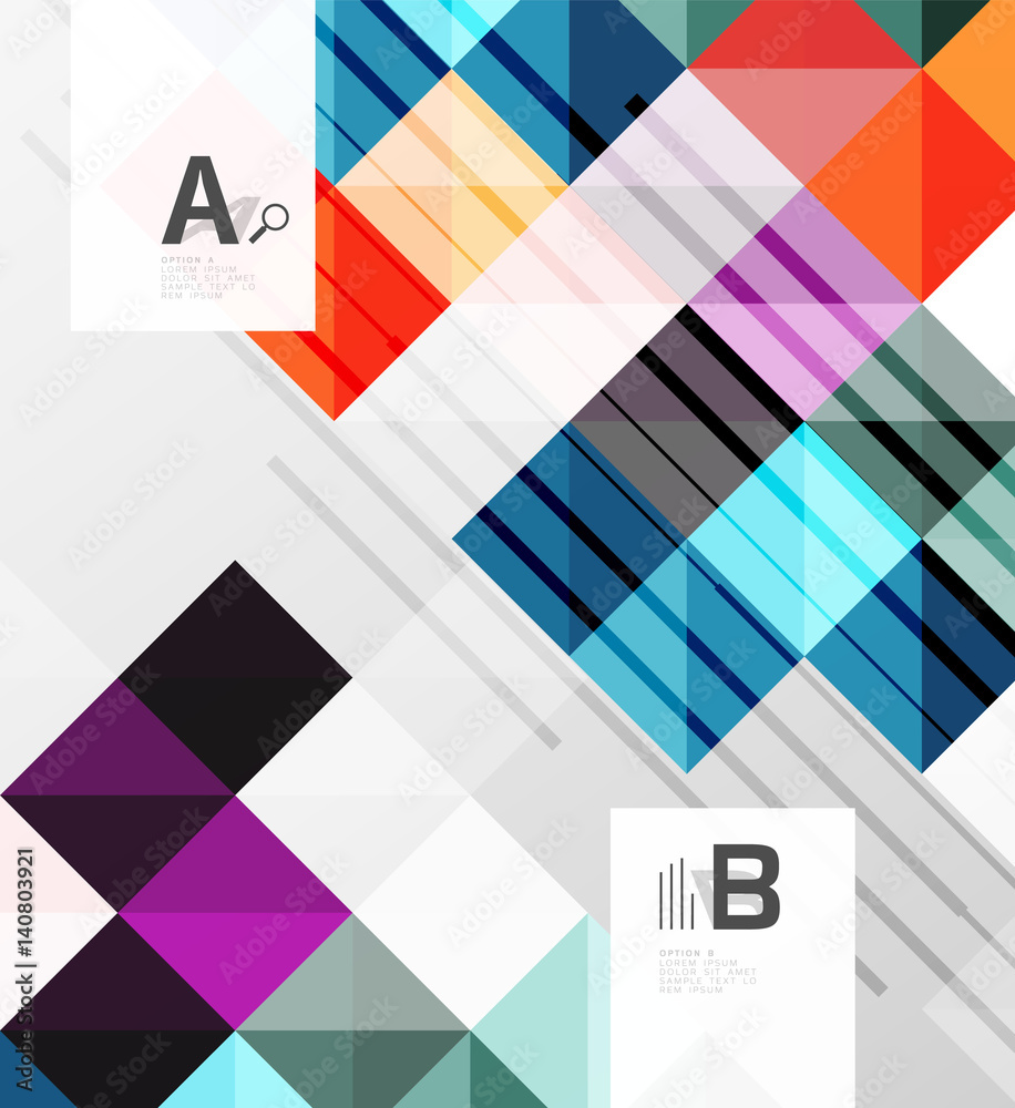 Square elements with infographics and options Square elements with infographics and options