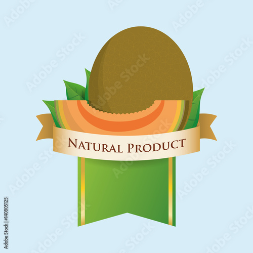 melon natural product label vector illustration eps 10
