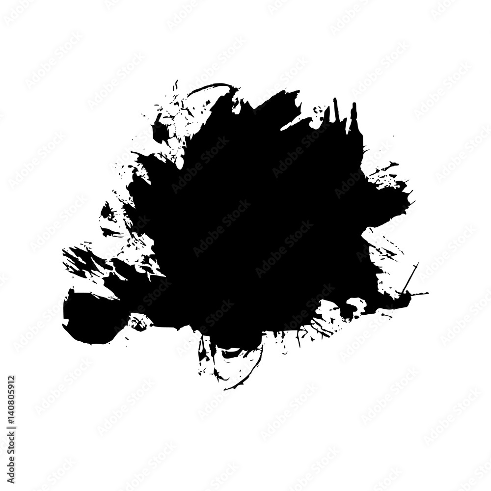 Hand drawn abstract black paint brush strokes, box, round, circle stains.  Vector set of shapes, frames isolated on white background. Stock Vector |  Adobe Stock