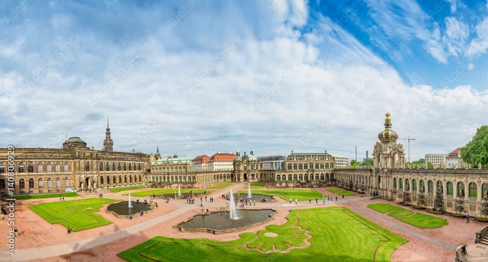 Panoramic view of Dresden Zwinger Palace, Germany