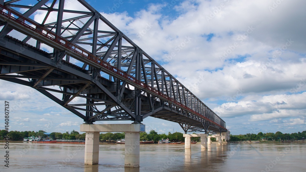Pakokku Bridge across Ayayanwaddy River in Mandalay, Myanmar